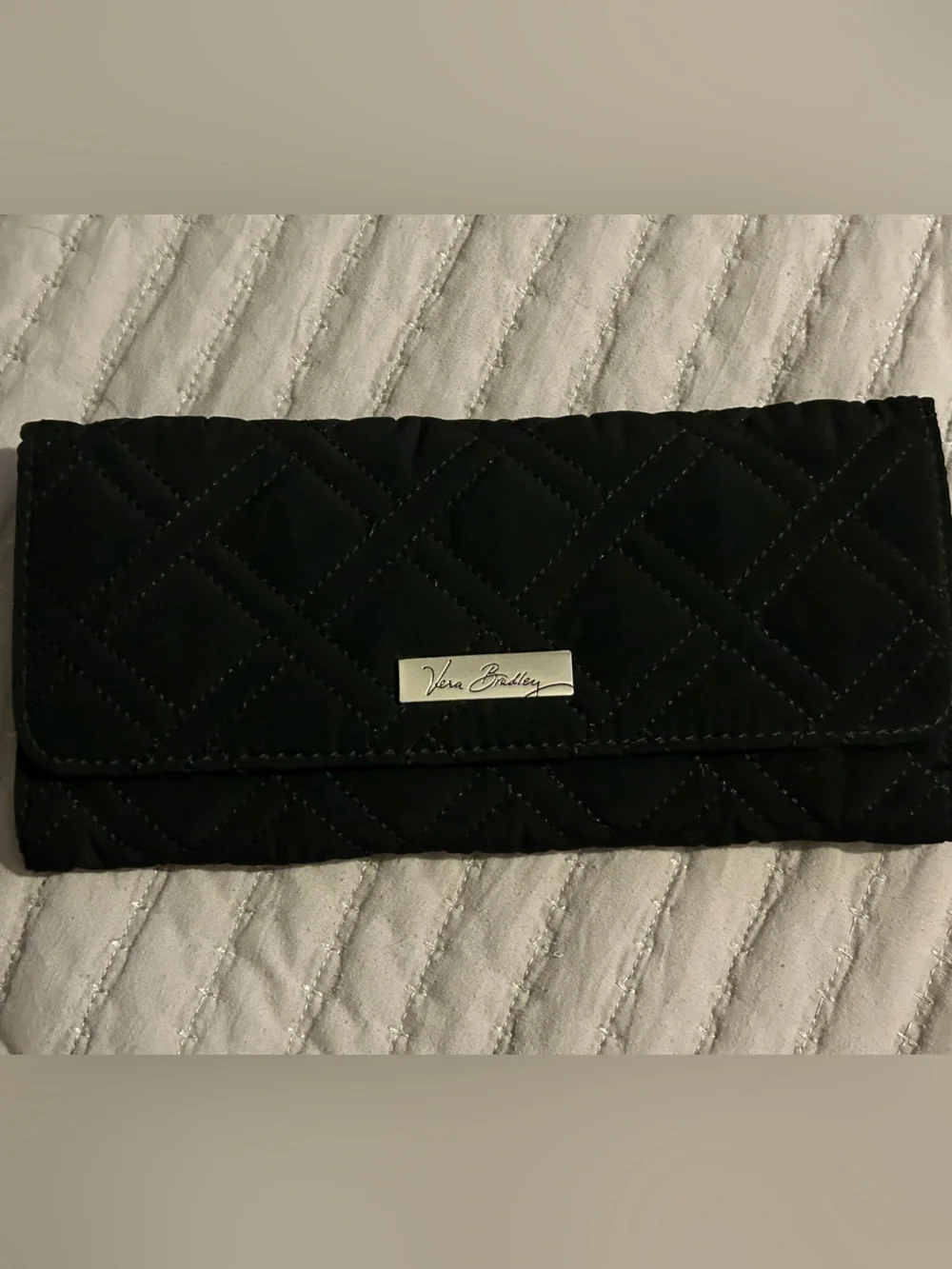 Vera Bradley Black Quilted Soft Close Wallet